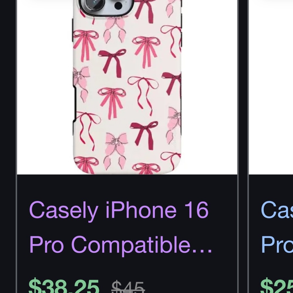 iPhone 16 Pro Compatible Case - Pink Bow Design